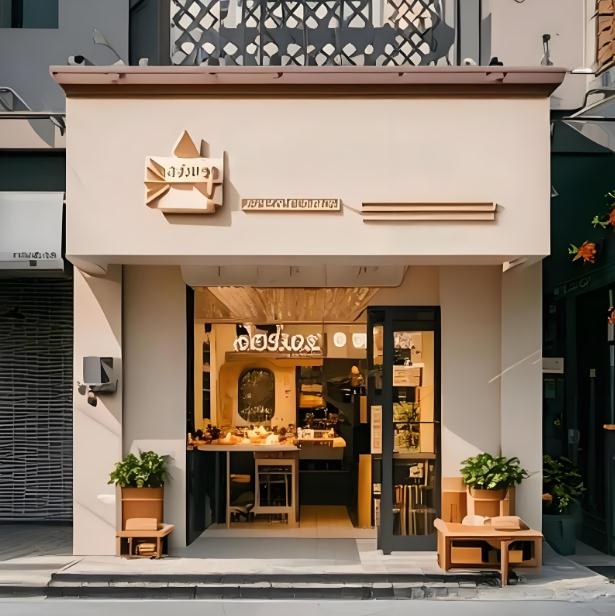 奶油風蛋糕甜品店裝修效果圖，巧